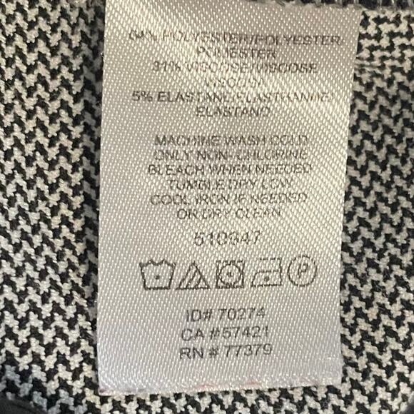 Ann Taylor Black White Herringbone Wide Leg Dress Pants 12 - Picture 5 of 6